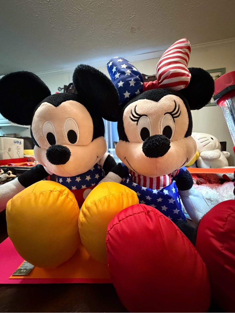 Disney Mickey & Minnie Plush Duo - Red, White, Blue, Yellow